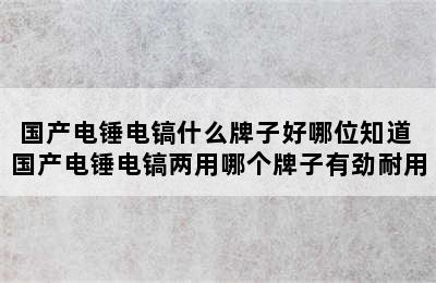 国产电锤电镐什么牌子好哪位知道 国产电锤电镐两用哪个牌子有劲耐用